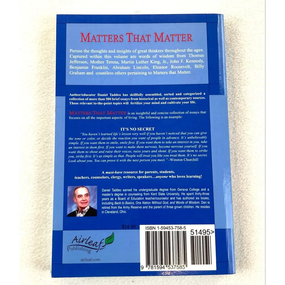 Matters That Matter Book 500 Essays Volume II Daniel Taddeo Vintage 2007